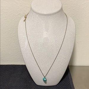 Blue skull long necklace